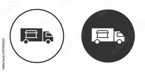 Food truck icon design flat silhouette style