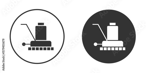 Floor sanding machine icon design flat silhouette style