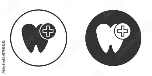 Dental insurance icon design flat silhouette style