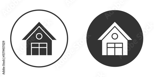 Chalet icon design flat silhouette style