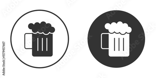 Beer icon design flat silhouette style