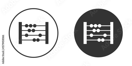 Abacus icon design flat silhouette style