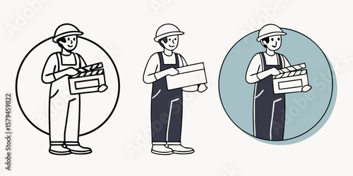 Filmmaker holding clapperboard and slate director movie