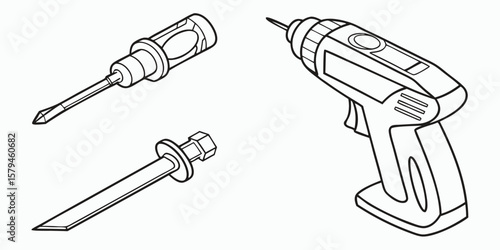 Handheld drill screwdriver and bolt tool hardware