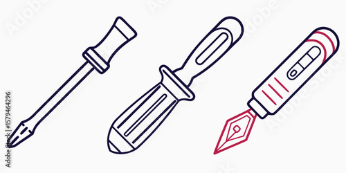 Tools for creation and repair screwdriver pen nib