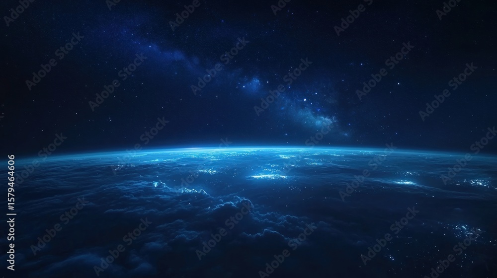 Fototapeta premium Deep space view of a planet's nightside