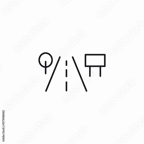 green road icon sign vector