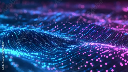 Blue Tech Wave Data Flowing Surging