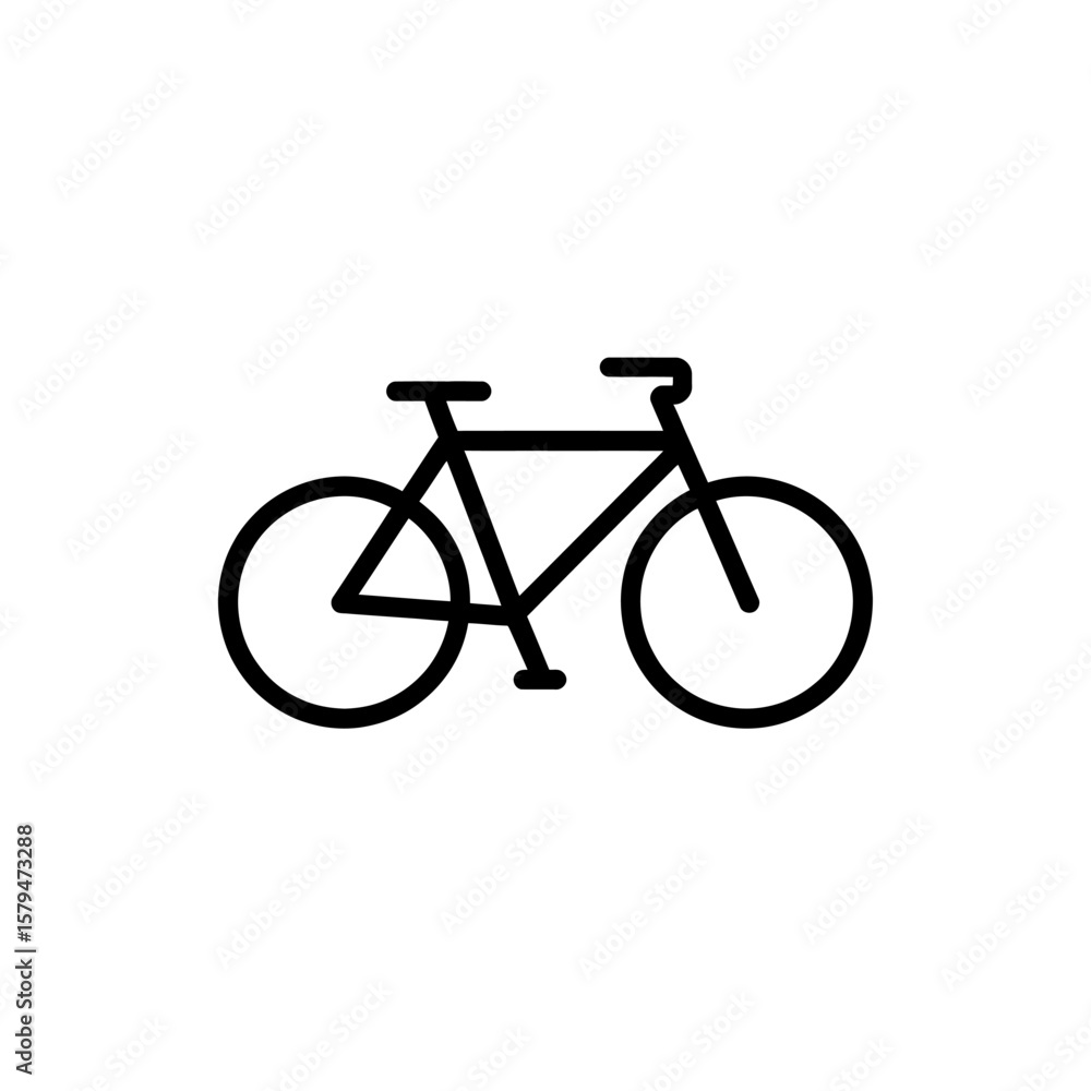 Obraz premium Simple Bicycle Icon Line Art for Transportation and Recreation Minimalist Design in Black and White