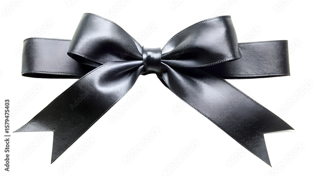 A sleek black satin bow, isolated on transparent background, adds a touch of elegance and sophistication to any gift or decorative project A sleek black satin bow, isolated on transparent background, adds a touch of elegance and sophistication to any gift or decorative project
