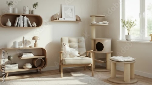 Neutral living room interior decor