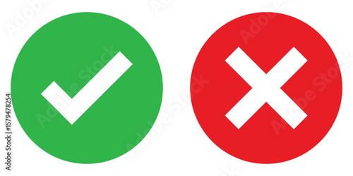 Check mark and cross mark icons