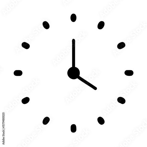 Clock face showing time four o clock timekeeping icon graphic illustration
