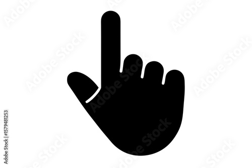 Pointing finger hand gesture click touch select silhouette vector illustration