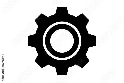 Mechanical cogwheel gear machine element vector silhouette illustration