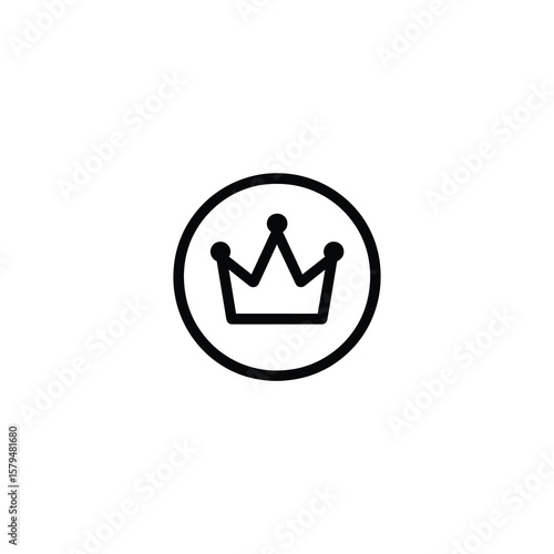 Crown in Circle Monoline Icon