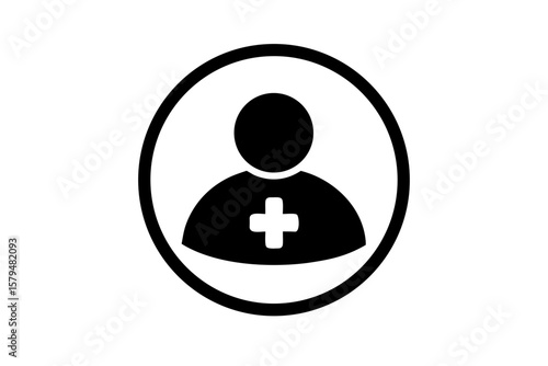 Medical professional avatar healthcare worker person silhouette vector illustration