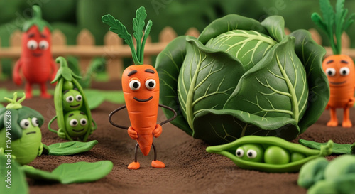 Live cabbage and carrots