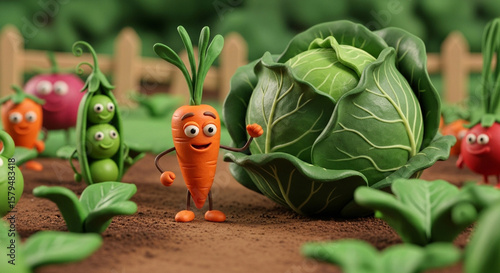 Live cabbage and carrots