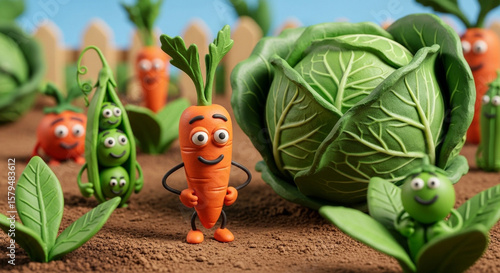 Live cabbage and carrots