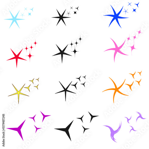 vector set of colorful stars
