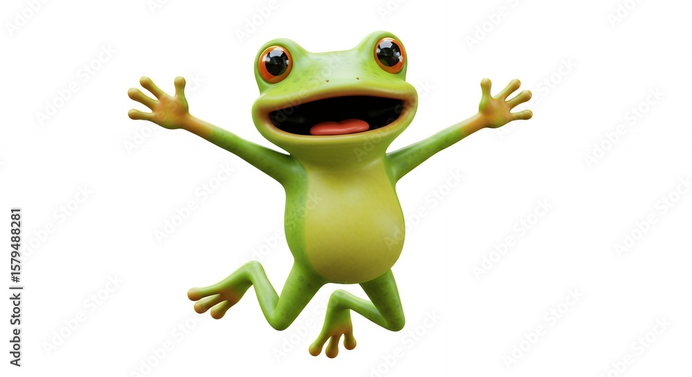 Jumping frog character illustration Jumping frog character illustration