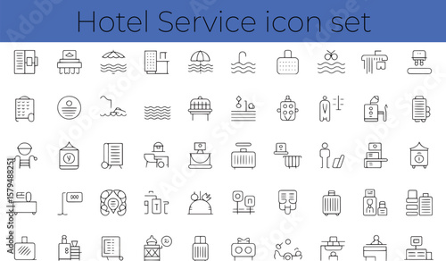 "Hotel Service Icons – Minimal Line Vector Set"


