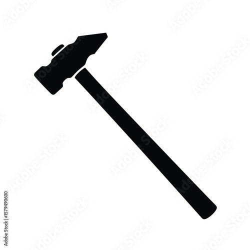 Blacksmith hammer tool icon metal forging