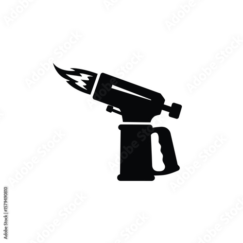 Black blowtorch flame icon heat fire
