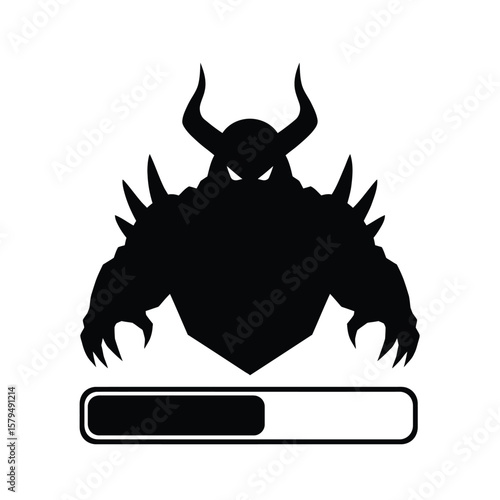 Monster boss health bar icon demon horned