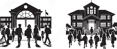 Back to School Vector Silhouette Icon Design