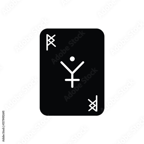Black card with white magic symbol vector
