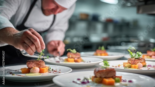 Wallpaper Mural Chef preparing gourmet plated meals Torontodigital.ca