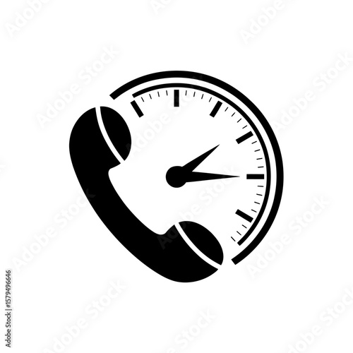 Appointment Scheduling Time Concept Phone Combined with Clock Illustration Depicting Call Time Coordination