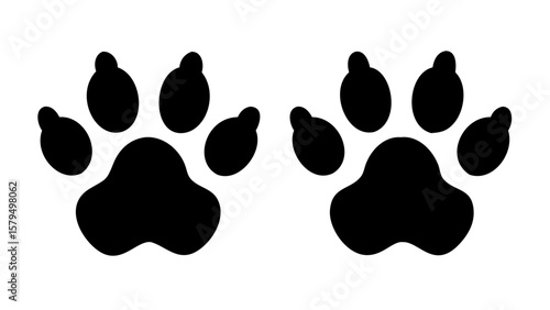 Dog paw prints vector illustration, animal paw prints, pet paw prints, black paws