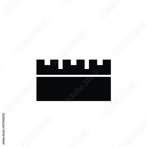 Black fortress battlement icon wall