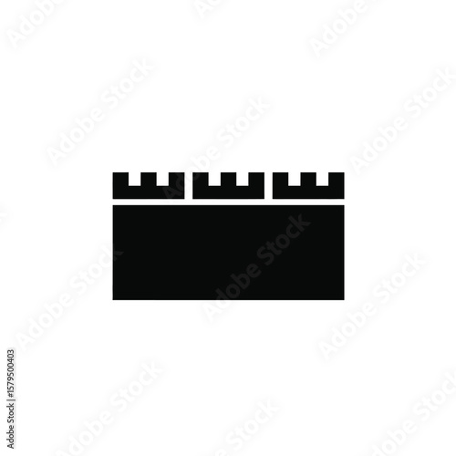 Black fortress wall icon defense
