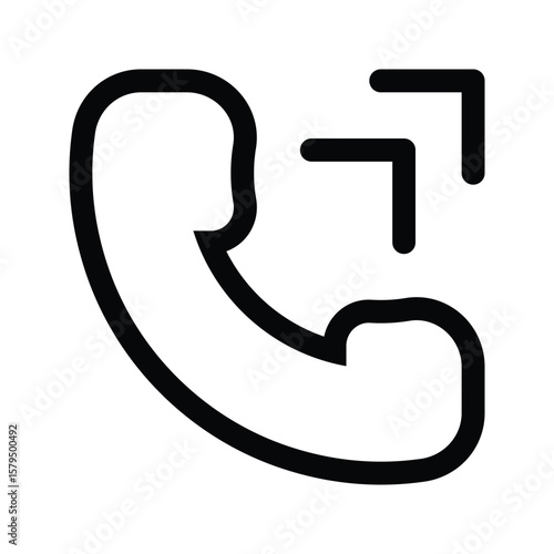 Phone with outgoing arrow for making and dialing a call.