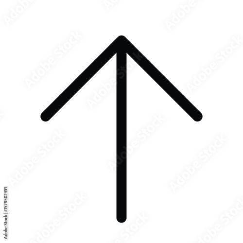 Arrow up outline icon for upload, increase, growth, and upward direction.