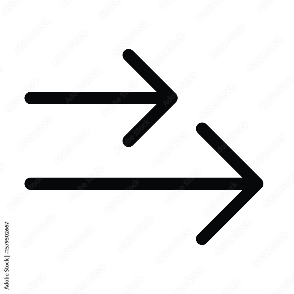 Arrow right outline icon for next, forward, continue, and navigation. Arrow right outline icon for next, forward, continue, and navigation.