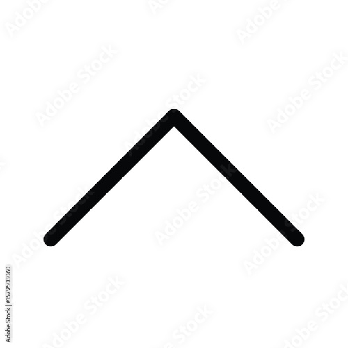 Chevron up outline icon for collapse menu, scroll up, and navigation.