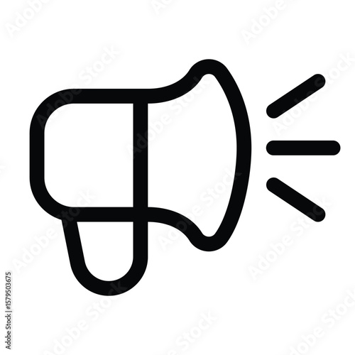 Loudspeaker outline icon for announcement, news, and broadcast notifications.