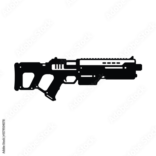 Futuristic plasma rifle silhouette weapon