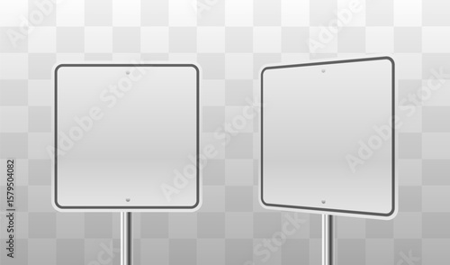 Road sign, object on transparent background. Vector illustration