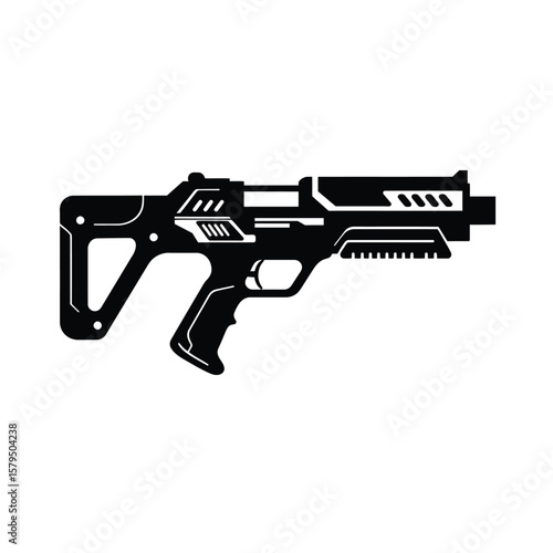 Futuristic weapon silhouette plasma sci-fi