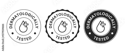 Dermatologically Tested Black White Icons Hypoallergenic Product Badge Se