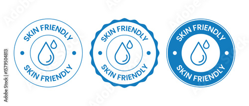 Skin Friendly Blue Icon Gentle Product Hypoallergenic Badge