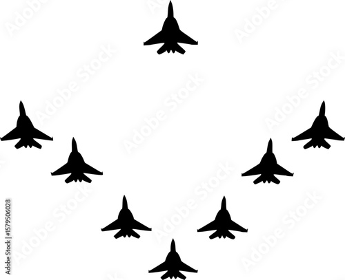 Airplane Flying Formation jet plane
