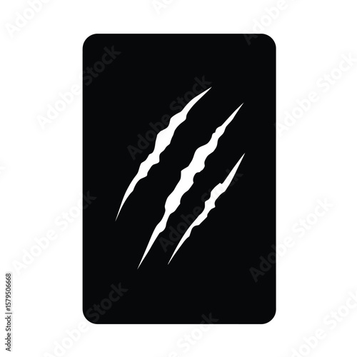 Black card with white claw marks vector