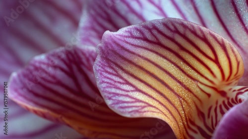Close-Up of a Purple Orchid Petal with Delicate Veins